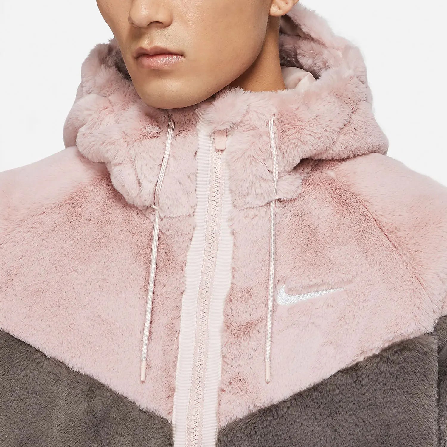 Nike genuine Faux Fur Men's Hooded Thermal Sports Jacket DH6683-289
